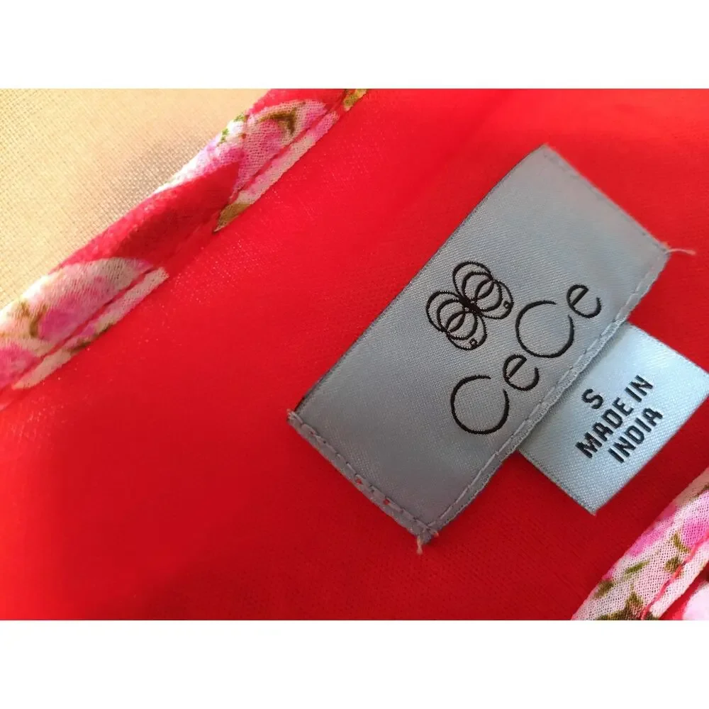 Cece Blouse Size S 69$ Tag Heart Pattern - Picture 6 of 7